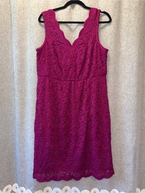 Torrid Sleeveless Magenta Lace Dress - Classic Women's Sheath Size 2